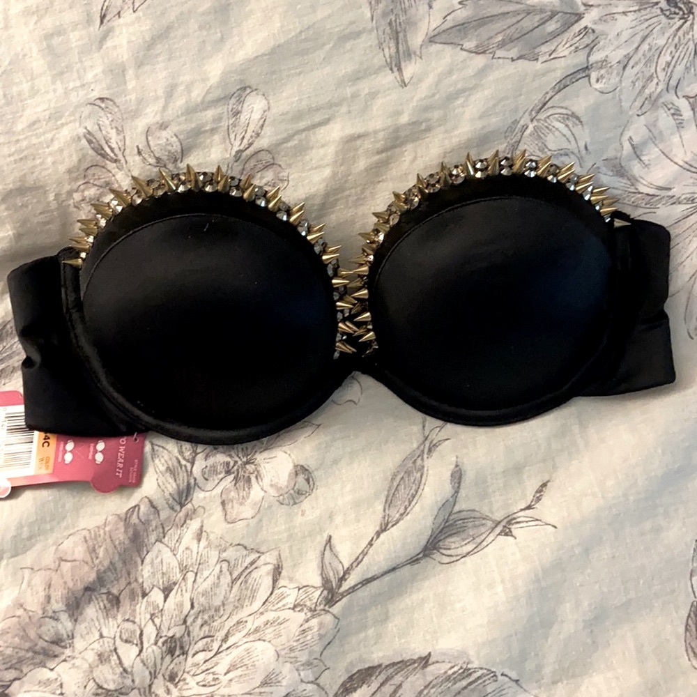 34C Spiked Black Bra